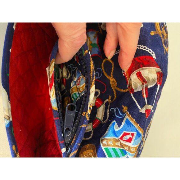 Vera Bradley Quilted Crossbody Bag Purse Nautical Print Adjustable Strap Small - Picture 4 of 7